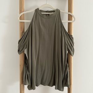 Wilfred Free McCall Cold Shoulder Blouse in Olive size Medium